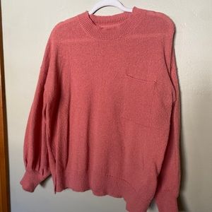 Pink Crewneck Sweater with Relaxed Fit and Soft Texture